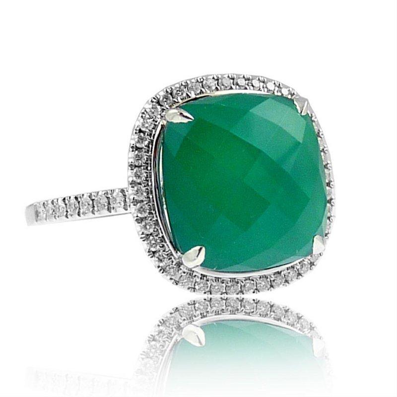 DASHANG Natural Green Chalcedony Ring, Beautiful Colour, Silver, -5 :  Amazon.com.be: Fashion