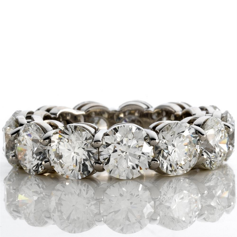 Round Diamond Eternity Wedding Band Ring Platinum 6.65 carats