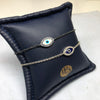 Lika Behar Evil Eye Bracelet Turquoise Enamel Oxidized Sterling Silver White Sapphires