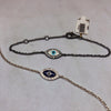 Lika Behar Evil Eye Bracelet Turquoise Enamel Oxidized Sterling Silver White Sapphires