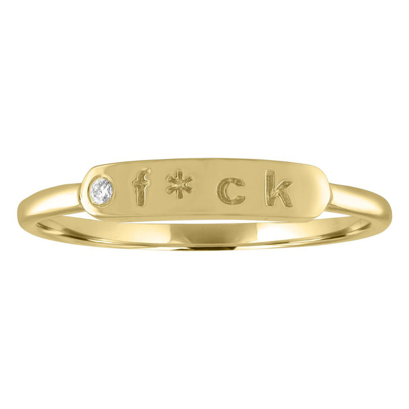 My Story 14k Rose Gold "F*ck" Skinny Signet Ring