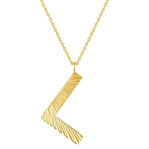 My Story "Celeste" Fluted Mini Initial L Necklace