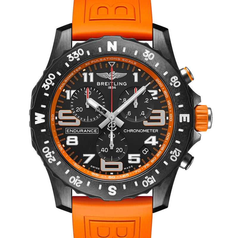 Pre-Order 44MM Breitling Endurance Pro Breitlight Watch Orange Strap