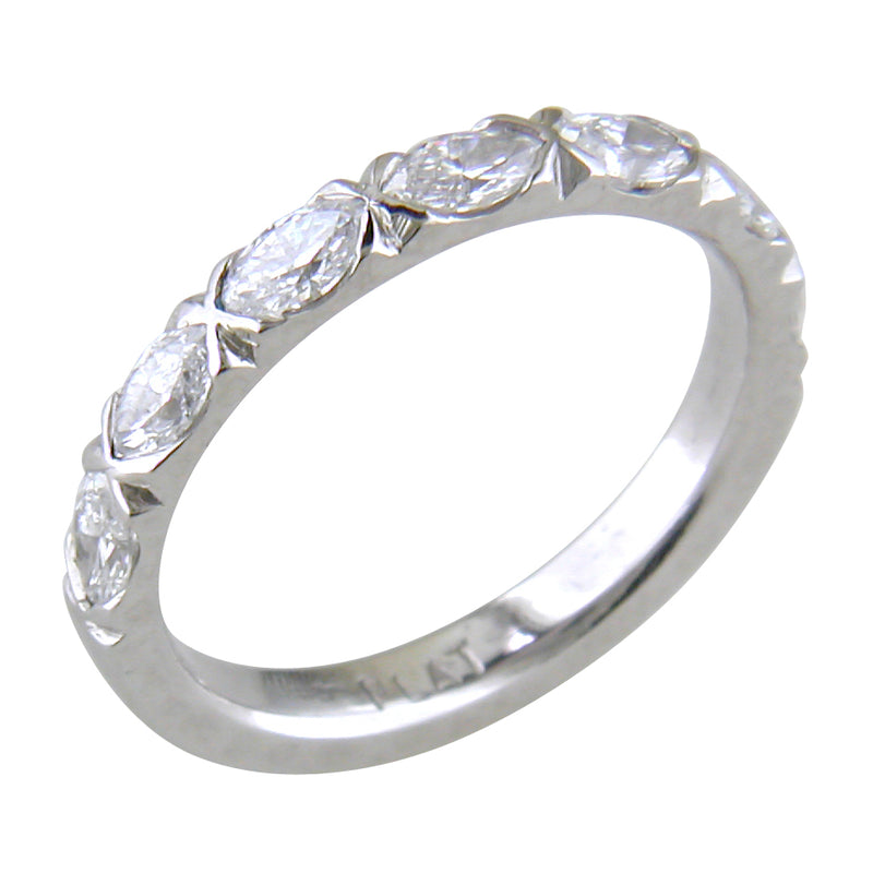 Marquise Diamond Custom Platinum Wedding Band 3/4 Carats