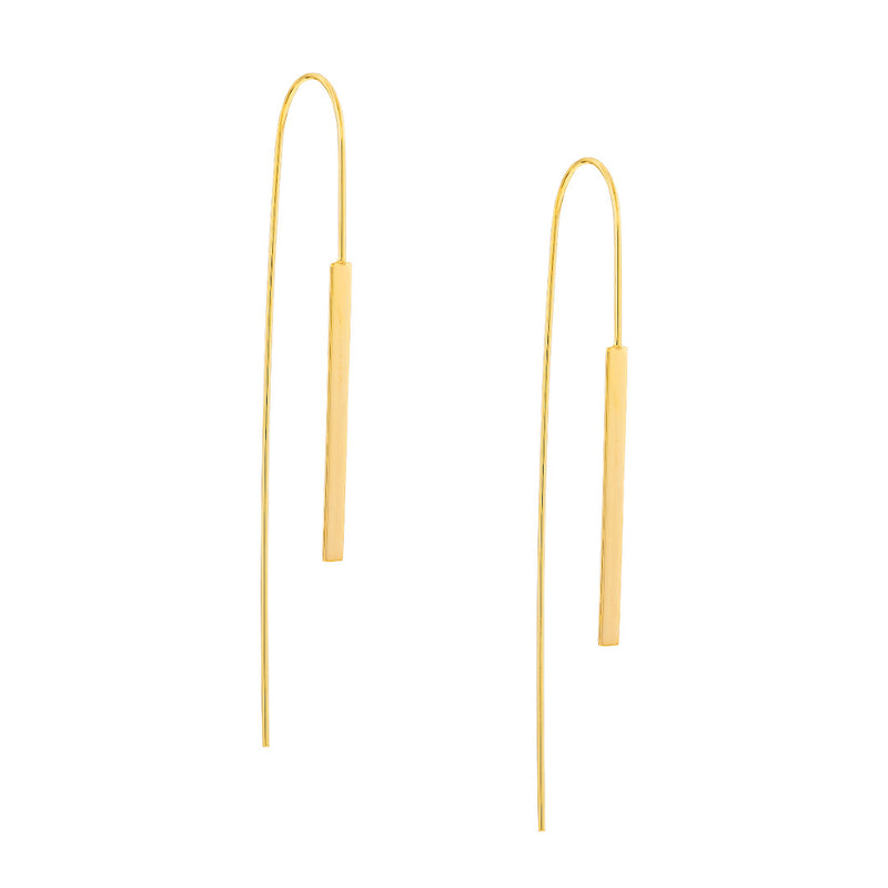 14k Gold Flat Round Wire Hook Earrings
