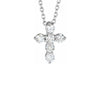 18K White Gold Small Diamond Cross with Chain