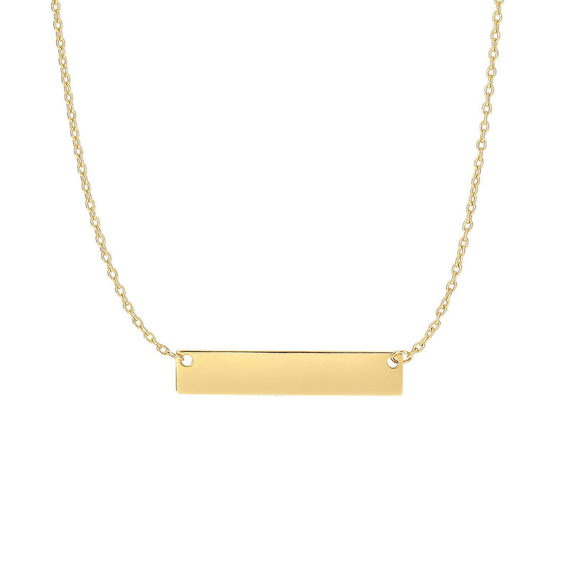14K Gold Small Bar Necklace