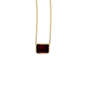 14k Yellow Gold Emerald Cut Necklace