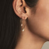 Mizuki 14K Double Pearl Marquis Hoop Earrings SBE318