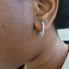 14k White Gold Classic Diamond Hoop Earrings