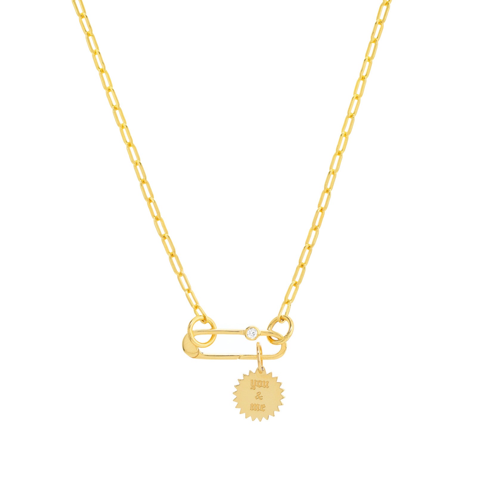 Signature Mini Flower Diamond Necklace 24K Gold Vermeil