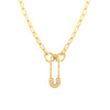 14k Yellow Gold 2.5MM Paperclip Chain with Interchangeable Push Locks