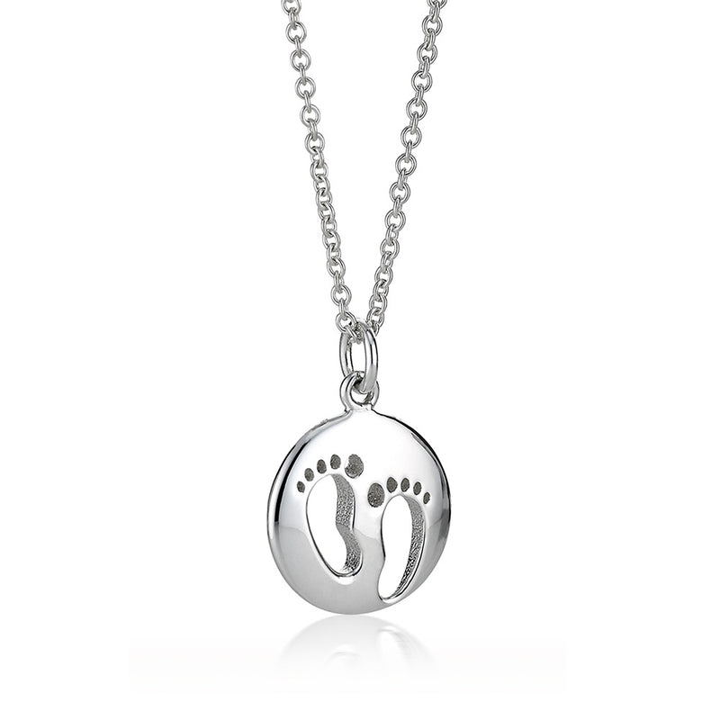 Sterling Silver Baby Feet Token Necklace