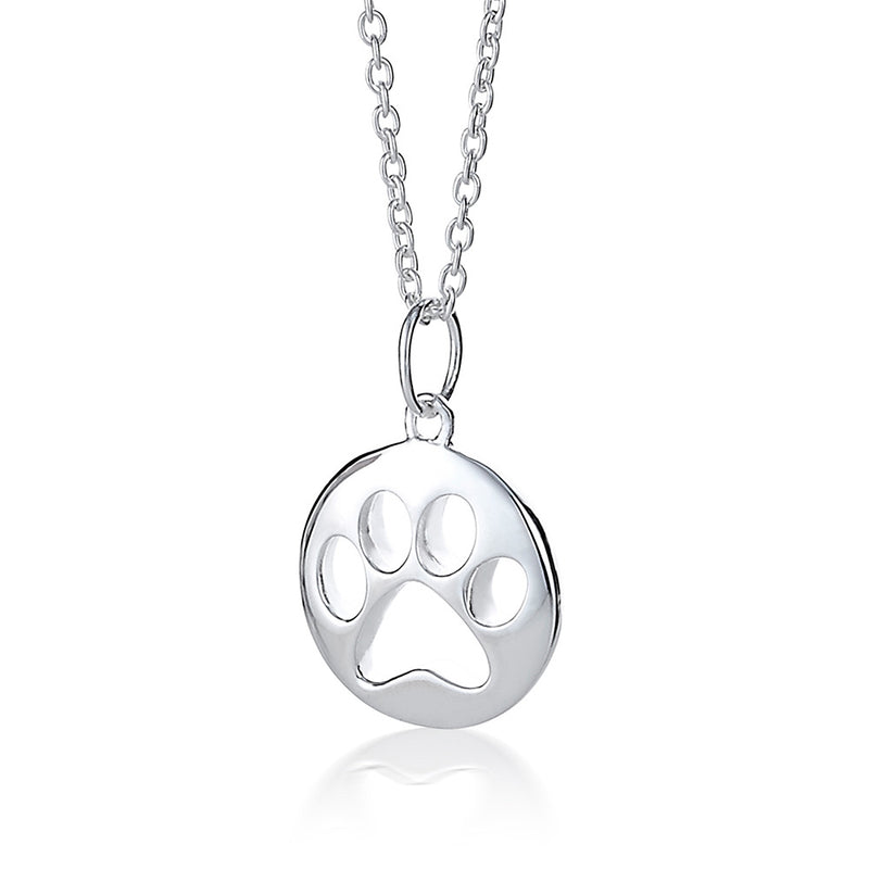 Sterling Silver Pawprint Token Necklace